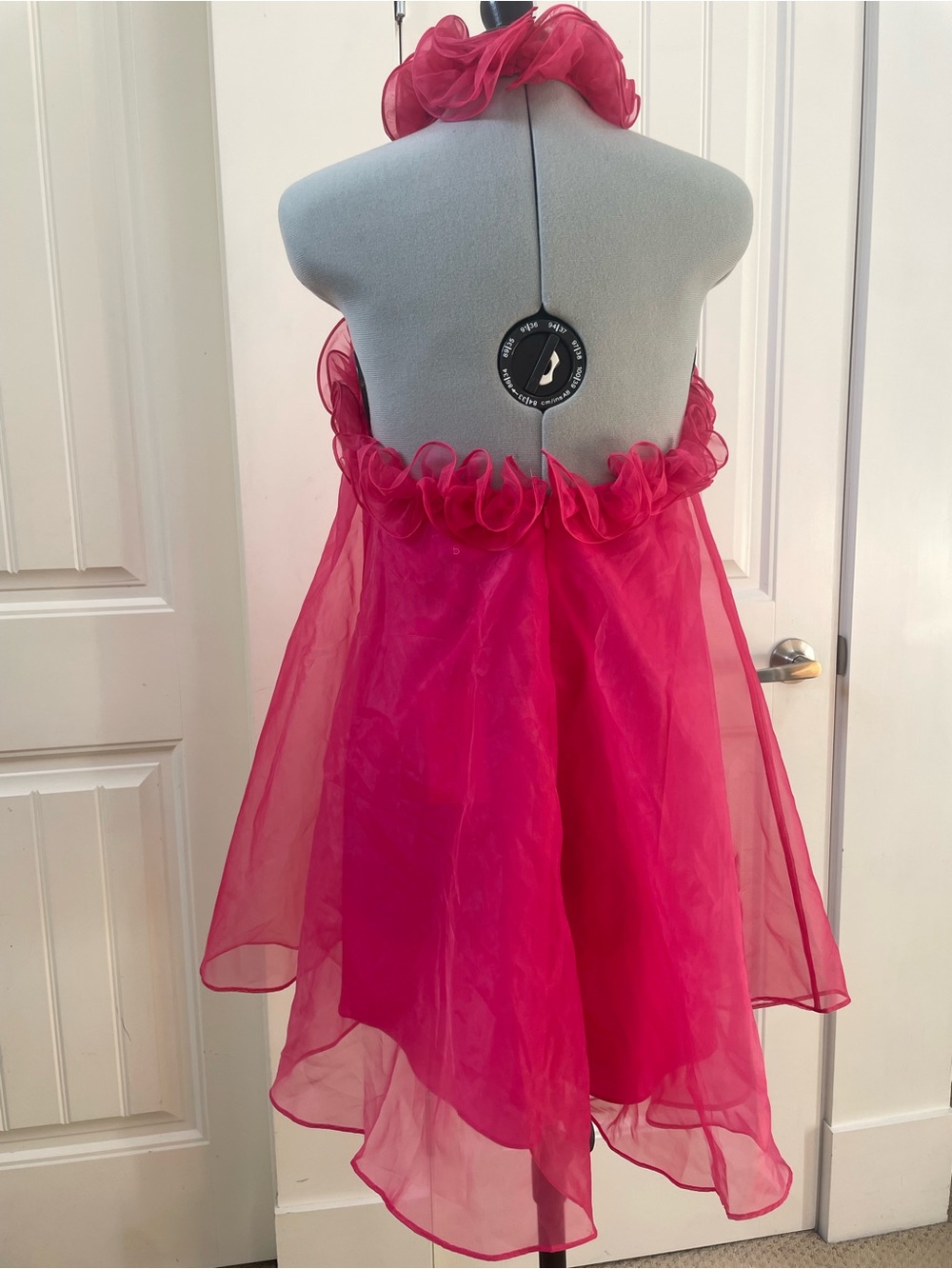 Lovers + Friends Vibrant Hot Pink Ruffle Halter Dress - Picture 3 of 6